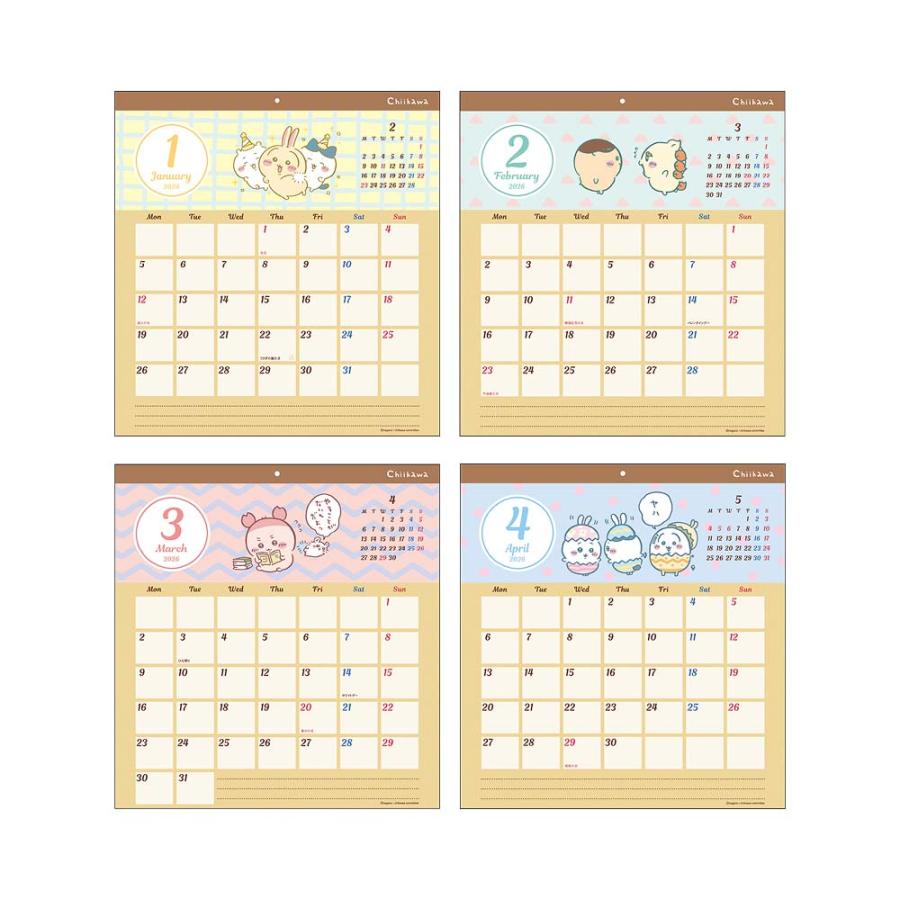 サンスター文具 2026年 ウォールカレンダー スクエア ちいかわ S8521395 | サンスター文具 | 01
