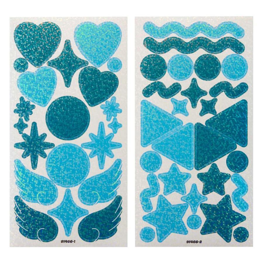 プラス PLUS イトオシ　うちわデコシール　グリーン＆スカイブルー 91466 | PLUS