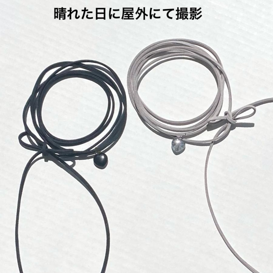 3Wayハートチョーカーネックレス[天然石&フェイクスエード] 2023年秋冬新作　ハンドメイドアクセサリー　ブラックオニキス シルバーフラッシュクリスタル |  | 06