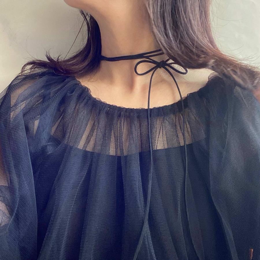 3Wayハートチョーカーネックレス[天然石&フェイクスエード] 2023年秋冬新作　ハンドメイドアクセサリー　ブラックオニキス シルバーフラッシュクリスタル |  | 09