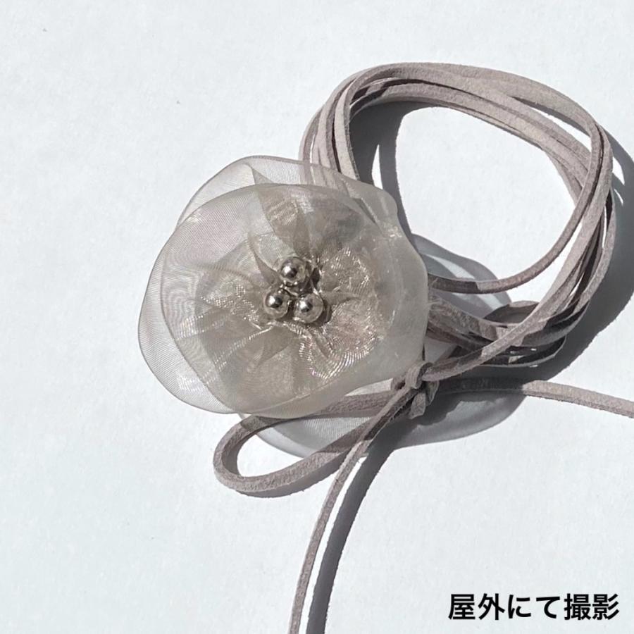 オーガンジーフラワーフェイクスウェードチョーカー[グレー] 2023年秋冬新作　ハンドメイドアクセサリー |  | 03