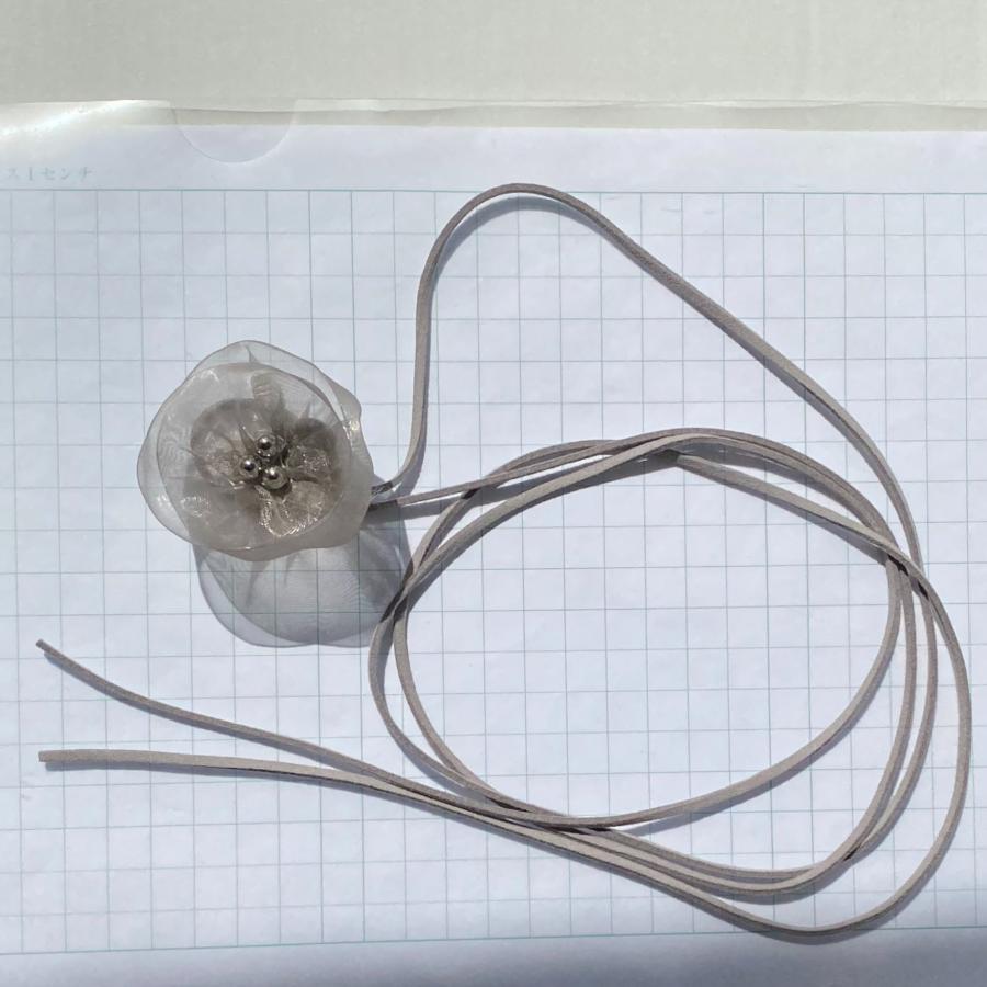 オーガンジーフラワーフェイクスウェードチョーカー[グレー] 2023年秋冬新作　ハンドメイドアクセサリー |  | 04