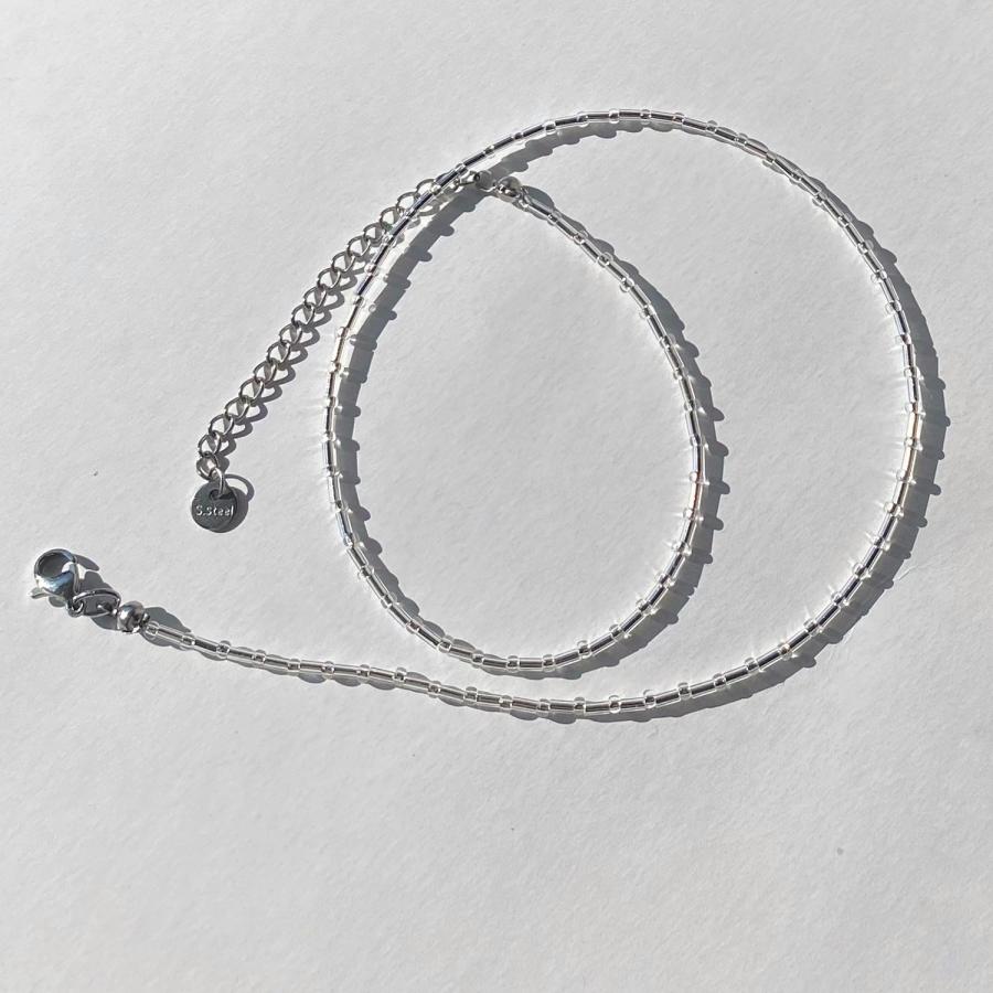 2Wayビーズステンレスネックレス[シルバーカラー]  2023年秋冬新作　ハンドメイドアクセサリー |  | 03