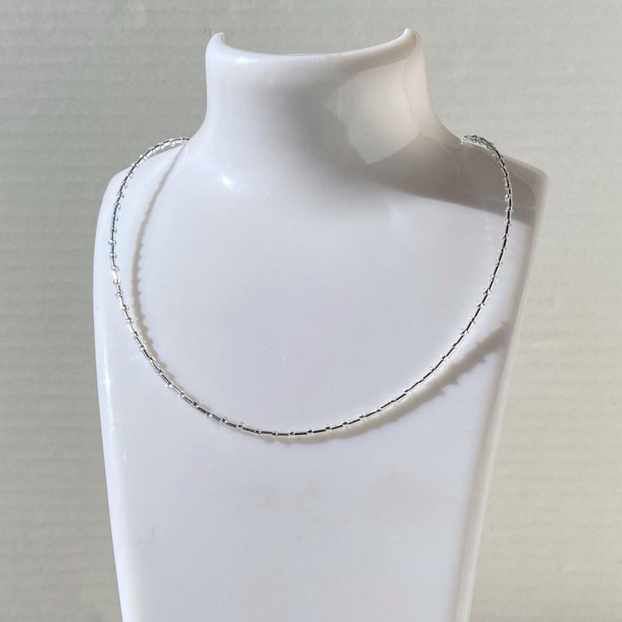2Wayビーズステンレスネックレス[シルバーカラー]  2023年秋冬新作　ハンドメイドアクセサリー |  | 05