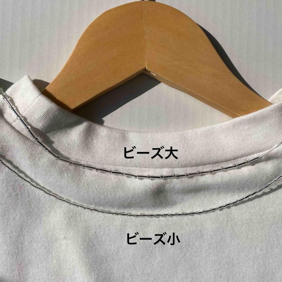 2Wayビーズステンレスネックレス[シルバーカラー]  2023年秋冬新作　ハンドメイドアクセサリー |  | 08