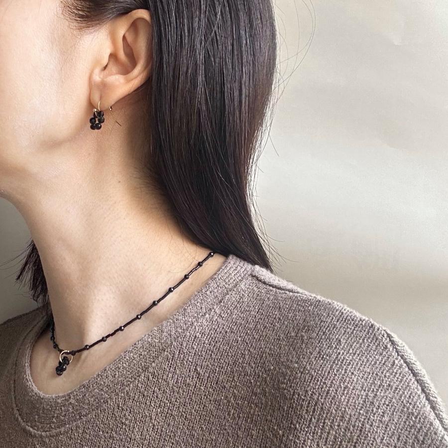 2Wayフラワーブラックオニキスステンレスネックレス[ゴールドカラー]  2025年春夏新作　天然石　アレルギー対応　ハンドメイドアクセサリー |  | 05