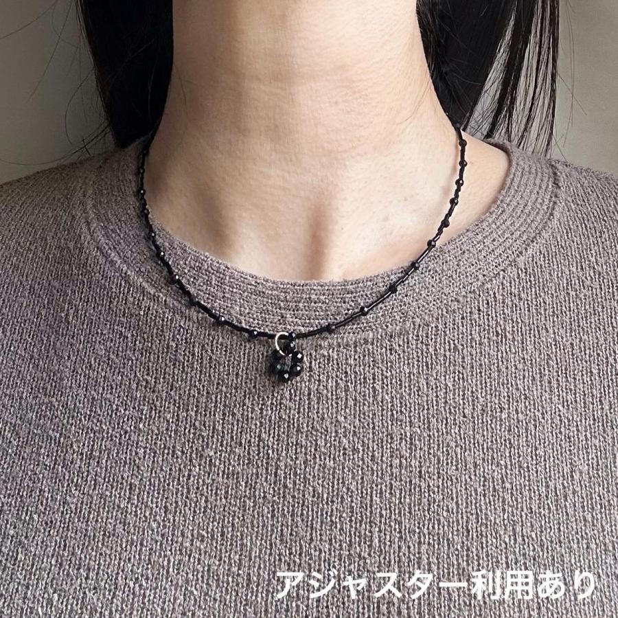 2Wayフラワーブラックオニキスステンレスネックレス[ゴールドカラー]  2025年春夏新作　天然石　アレルギー対応　ハンドメイドアクセサリー |  | 06