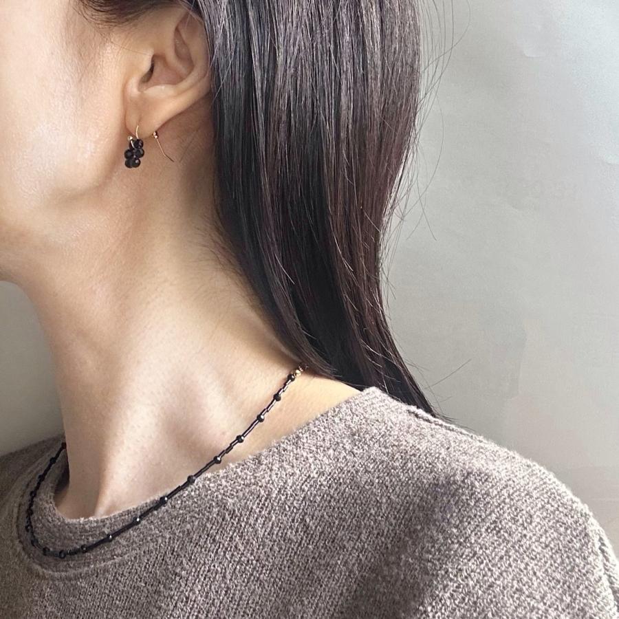 2Wayフラワーブラックオニキスステンレスネックレス[ゴールドカラー]  2025年春夏新作　天然石　アレルギー対応　ハンドメイドアクセサリー |  | 08