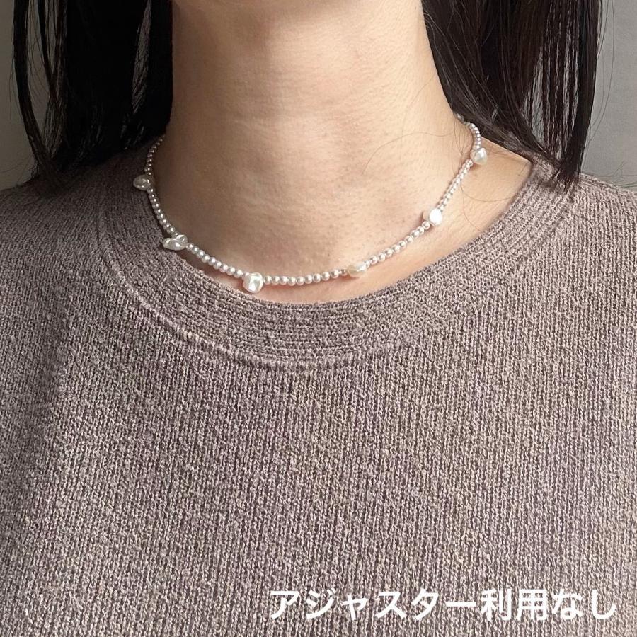 ケシと貝パールのステンレスネックレス[ゴールドカラー]  2025年春夏新作　淡水真珠　アレルギー対応　ハンドメイドアクセサリー |  | 06