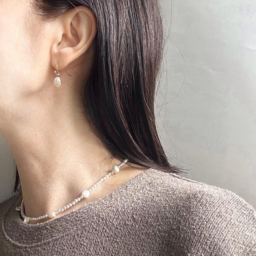 ケシと貝パールのステンレスネックレス[ゴールドカラー]  2025年春夏新作　淡水真珠　アレルギー対応　ハンドメイドアクセサリー |  | 07