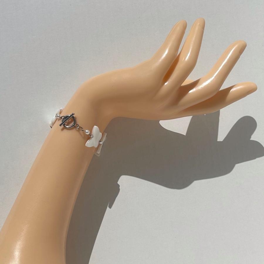 バタフライシェルパールマンテルステンレスブレスレット  2025年春夏新作　ハンドメイトアクセサリー ブレスレット |  | 05