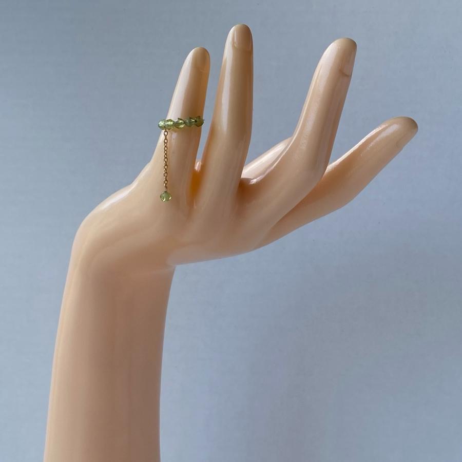 ペリドットサージカルステンレスピンキーリング　2023年春夏新作　ハンドメイドアクセサリー 金属アレルギー対応　天然石　8月誕生石 |  | 06