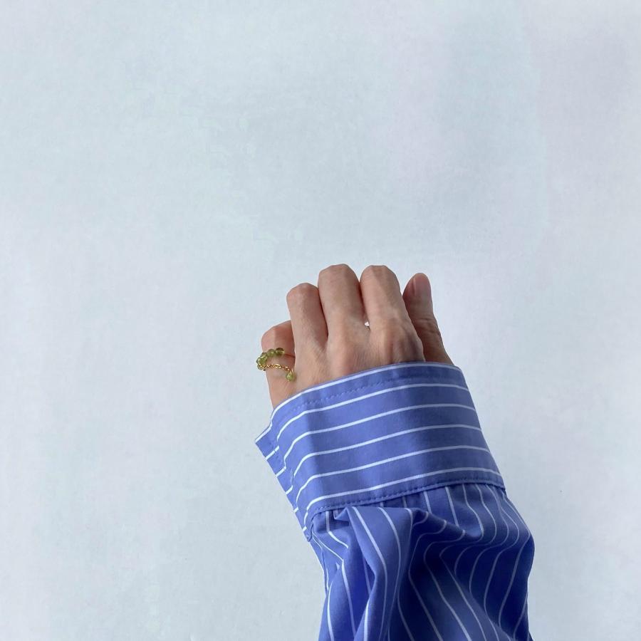 ペリドットサージカルステンレスピンキーリング　2023年春夏新作　ハンドメイドアクセサリー 金属アレルギー対応　天然石　8月誕生石 |  | 07