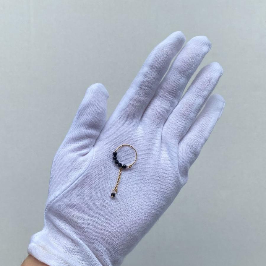 ブラックオニキスサージカルステンレスピンキーリング　2023年春夏新作　ハンドメイドアクセサリー 金属アレルギー対応　天然石 |  | 02