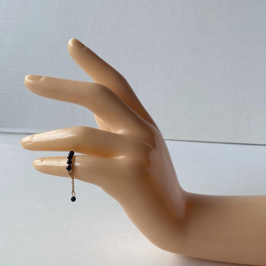 ブラックオニキスサージカルステンレスピンキーリング　2023年春夏新作　ハンドメイドアクセサリー 金属アレルギー対応　天然石 |  | 04