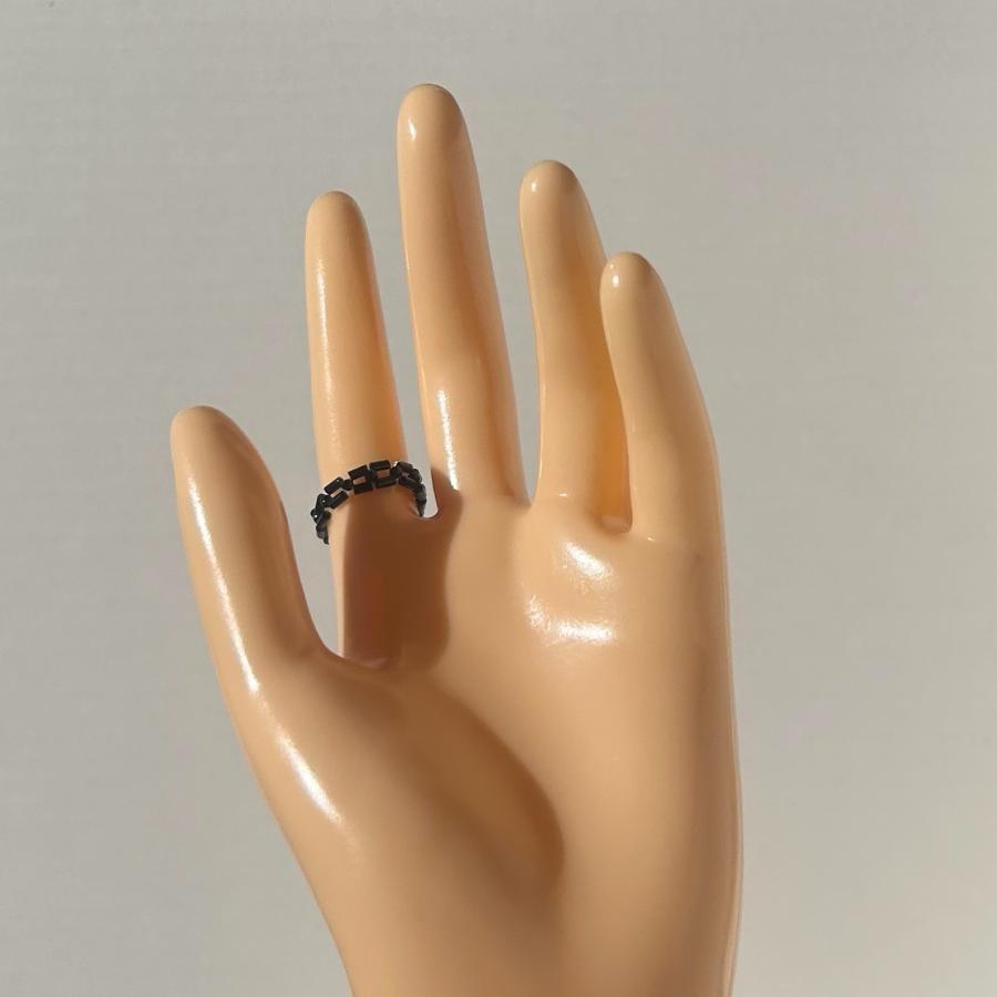 ブラックオニキスフラワーリング　2024年春夏新作　ハンドメイドアクセサリー 金属アレルギー対応　天然石 |  | 11