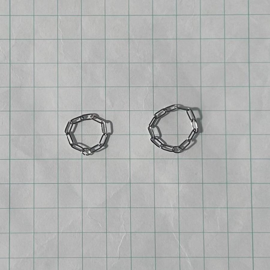 サージカルステンレスチェーンリングセット[シルバーカラー]　2024年秋冬新作　ハンドメイドアクセサリー 金属アレルギー対応 |  | 03