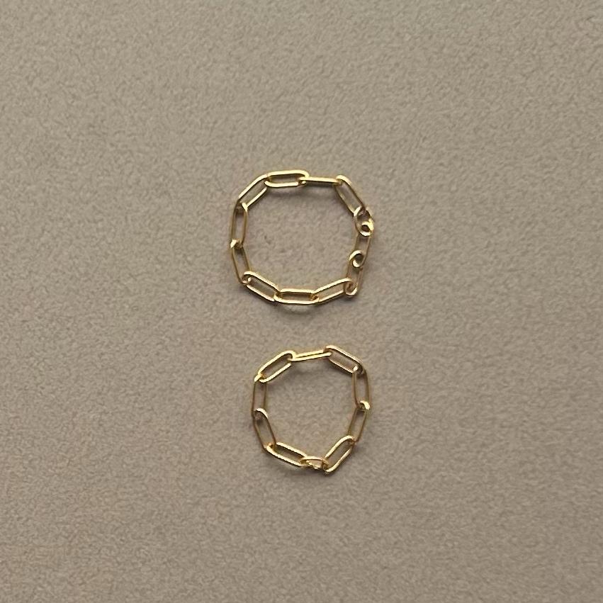 サージカルステンレスチェーンリングセット[ゴールドカラー]　2024年秋冬新作　ハンドメイドアクセサリー 金属アレルギー対応 |  | 01
