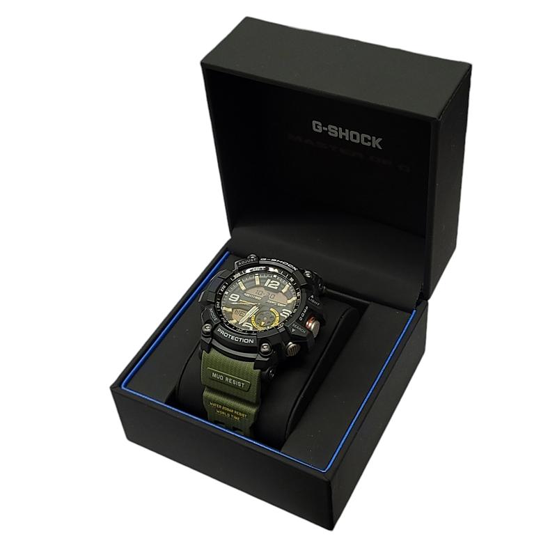 G-SHOCK MASTER OF G ブラック/カーキ G-Shock Master of G-Land Mudmaster Watch Black Dial Green Resin