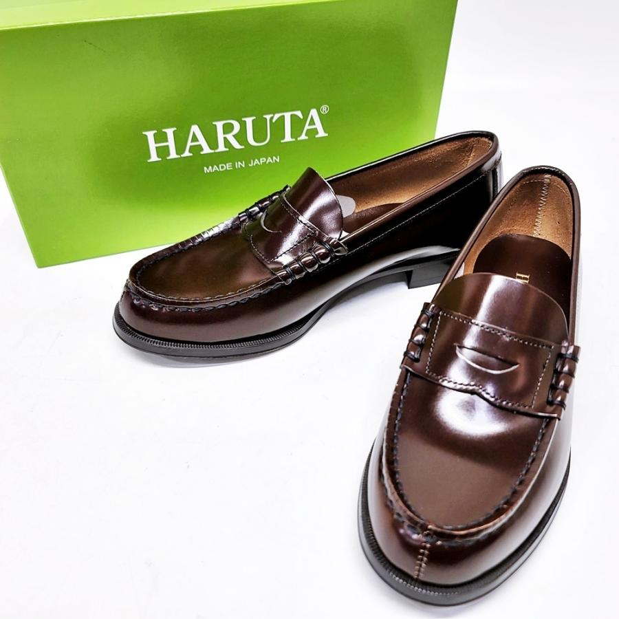 WB604 ハルタ HARUTA 304 牛革 コイン ローファー ブラウン 24cm 2E EE