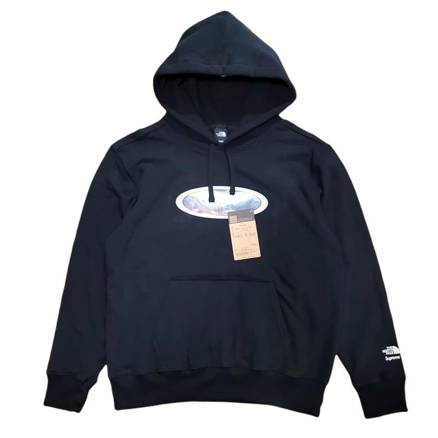 WB712　Supreme THE NORTH FACE 21FW Lenticular Mountains Hooded Sweatshirt レンチキュラー マウンテン パーカー Mサイズ ブラック ●80｜ecopark