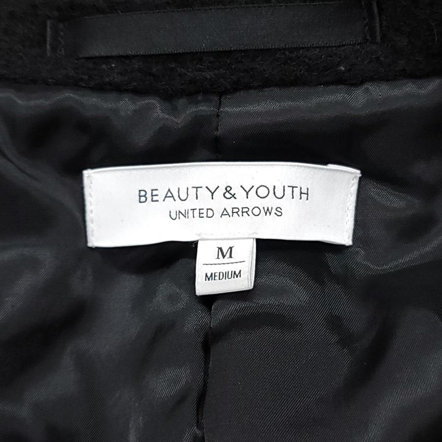 WC150 BEAUTY&YOUTH ウール混 エアリー パデット 中綿 ステンカラー コート Mサイズ ブラック 1225-139-8950 UNITED ARROWS 美品 ●100｜ecopark｜06