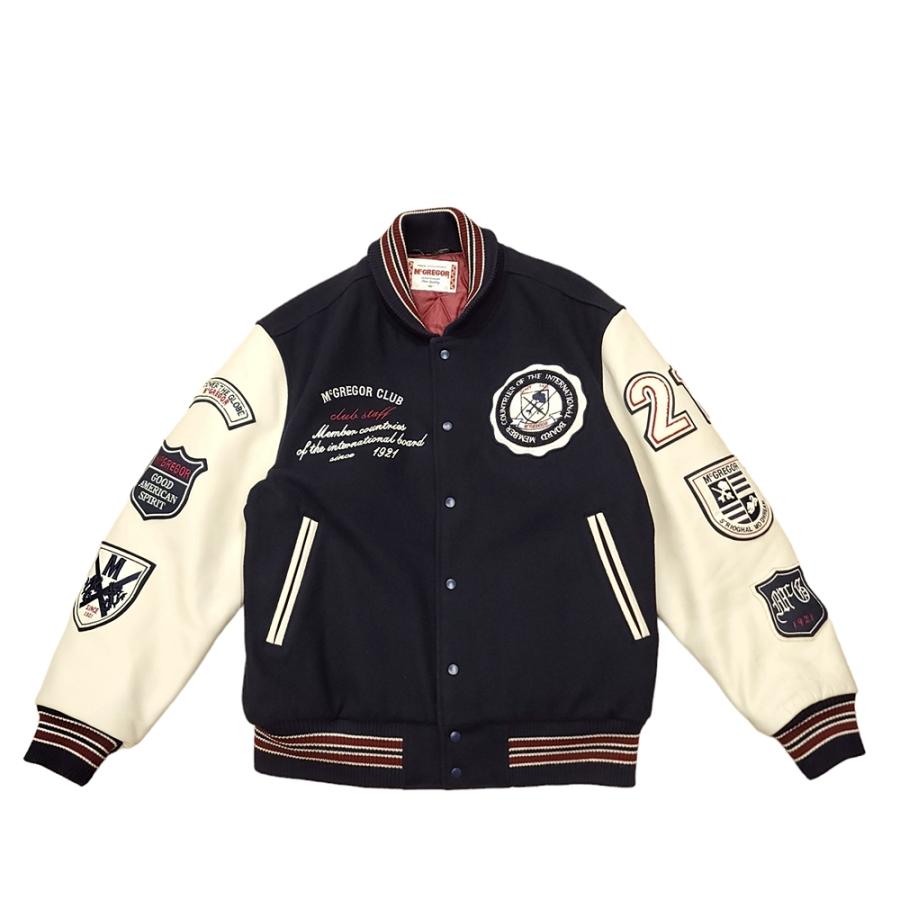 マックレガー スカジャン ネイビー Mサイズ ワッペン ジャケット