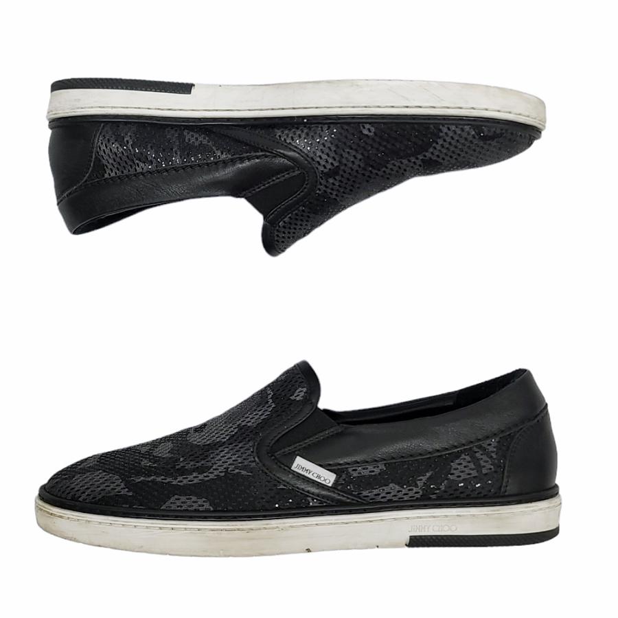 JIMMY CHOO WC393 ジミーチュウ メッシュ グリッター 迷彩 スリッポン  