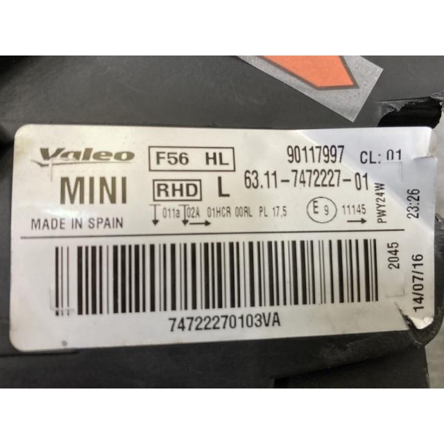 ミニ クーパー F55/F56 純正 前期 左 ヘッドライト/ランプ LED VALEO