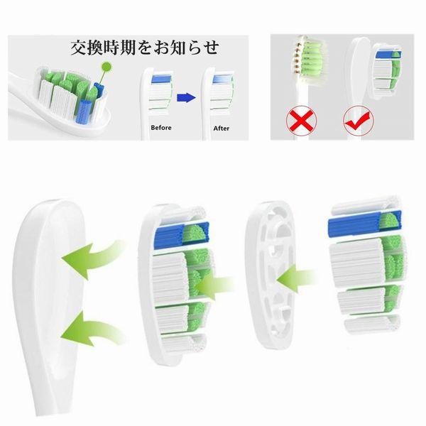 フィリップス用と互換性のある 互換替えブラシ 電動歯ブラシ 互換歯ブラシ 互換替えブラシ HX3 HX6 HX9 シリーズ対応 YH738 互換替えブラシ 4本セット |  | 03
