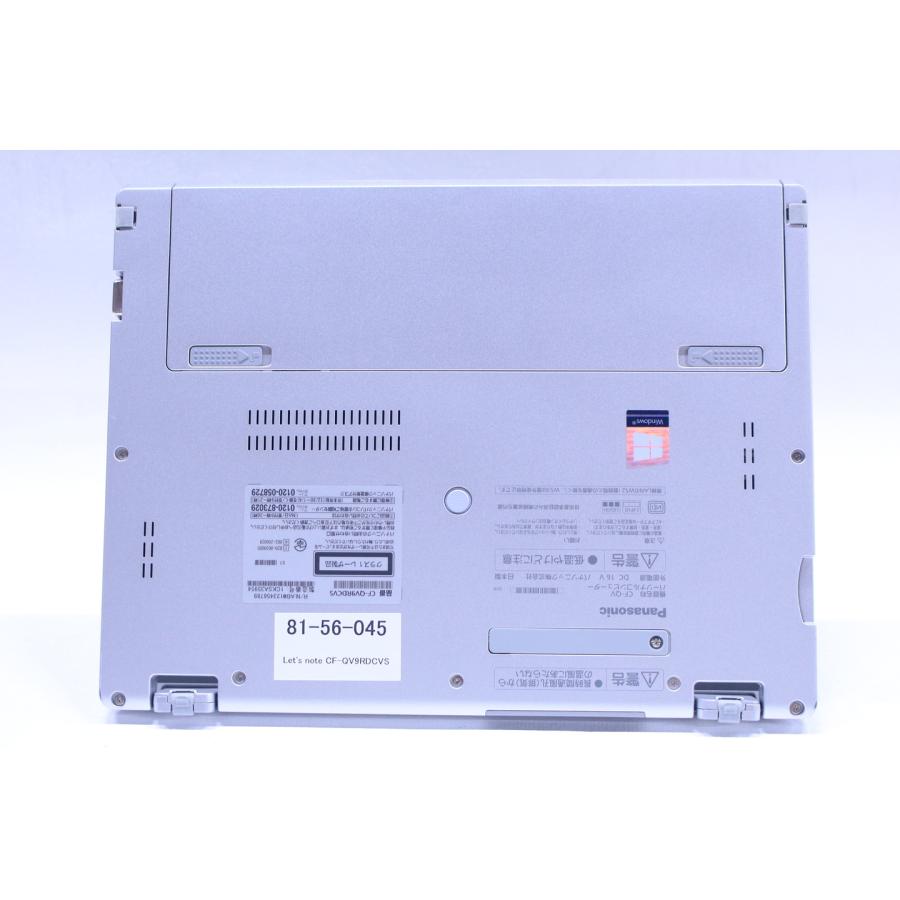 Panasonic CF-QV1RDEVS 累積使用時間:810h Panasonic Let'snote CF-QV9(CPU：Core i7-10810U 1.7GHz/メモリ：16GB