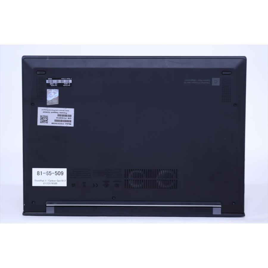 即配 2023年WUXGA液晶パワフルモデル 12世代Corei7 ThinkPad X1 Carbon Gen10 i7-1255U 16G 256G 14.0WUXGA Wi-Fi6E バッテリー良 ノートパソコン BAB評価の画像