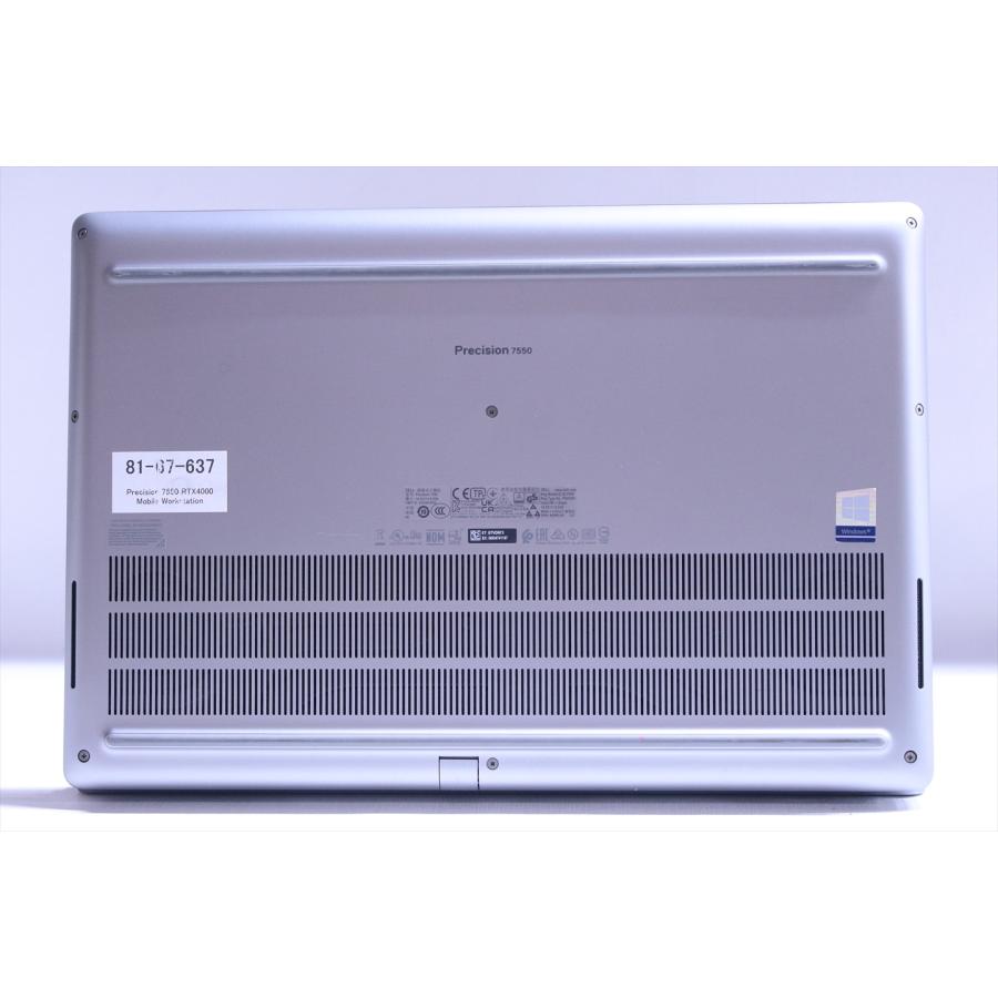 DELL RTX4000搭載32Gパワフルワークステーション Precision 7550 XeonW-10885M 32G 512G 15.6FHD Wi-Fi6 Office Win11 BAA評価の画像