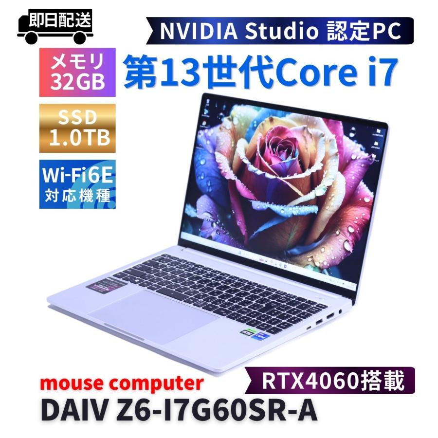 DAIV マウスコンピューター RTX4060 2023年32GパワフルクリエイターPC
