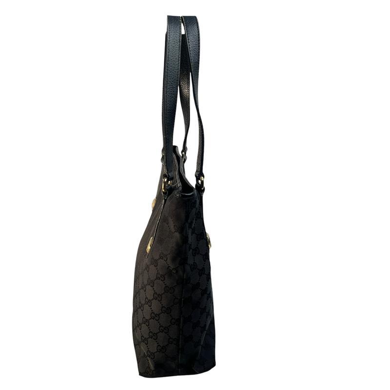 ブラック ハンドバッグ GUCCI グッチ 153002 GGキャンバス ハンドバッグ ブラック A-11853