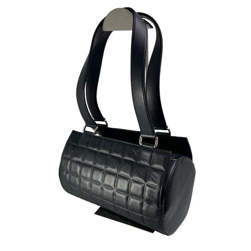 CHANEL シャネル ココマーク チョコバー レザー ハンドバッグ ブラック A-11971の画像