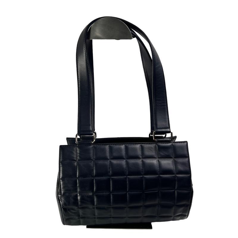 CHANEL シャネル ココマーク チョコバー レザー ハンドバッグ ブラック A-11971の画像