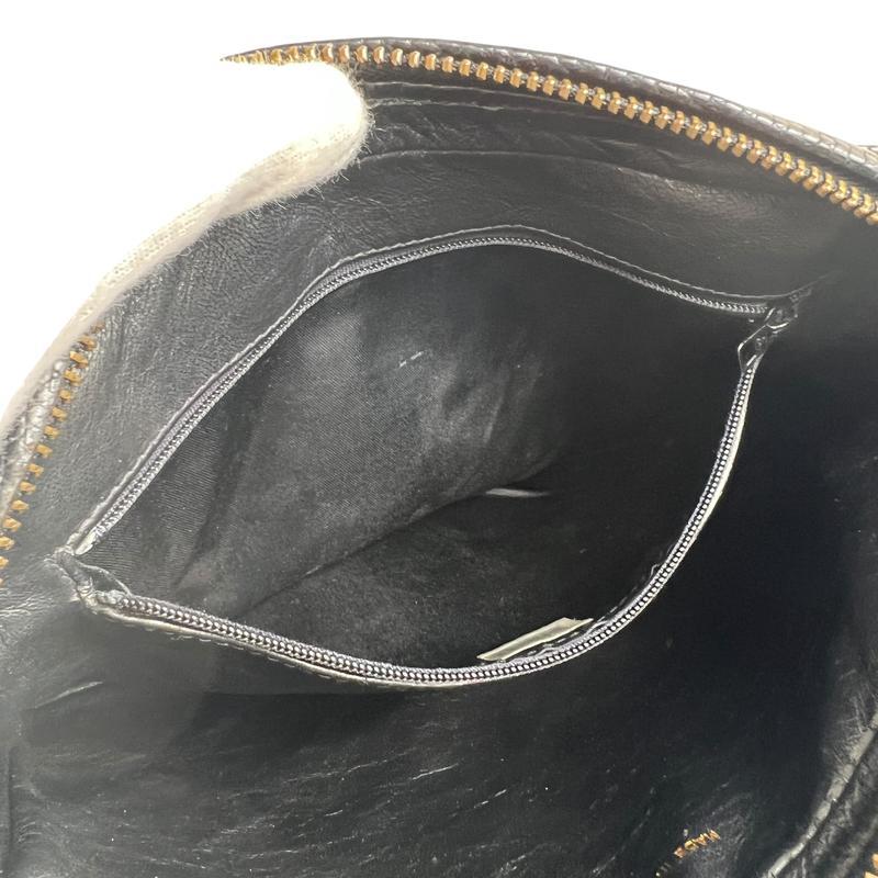 CHANEL シャネル ココマーク フリンジ リザード ショルダーバッグ ブラック A-12124の画像