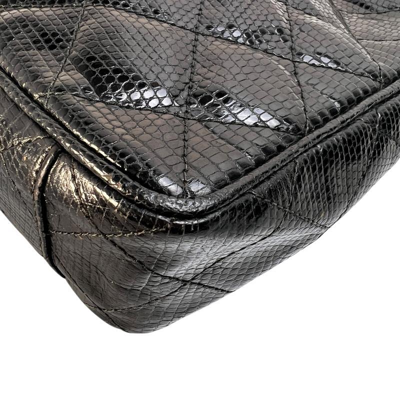 CHANEL シャネル ココマーク フリンジ リザード ショルダーバッグ ブラック A-12124の画像