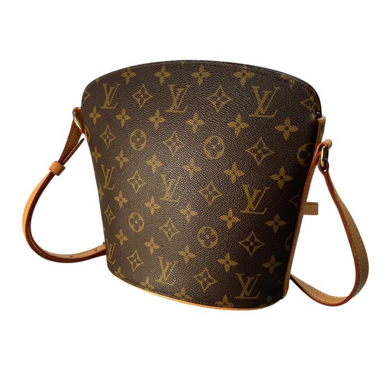 LOUIS VUITTON ルイヴィトン ドルーオ  レザー ショルダーバッグ ブラウン A-12286の画像