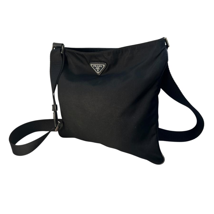 PRADA ブラックナイロン ショルダーバッグ PRADA（プラダ） ナイロン ショルダーバッグ 黒 A-12493 : JOLIJOU