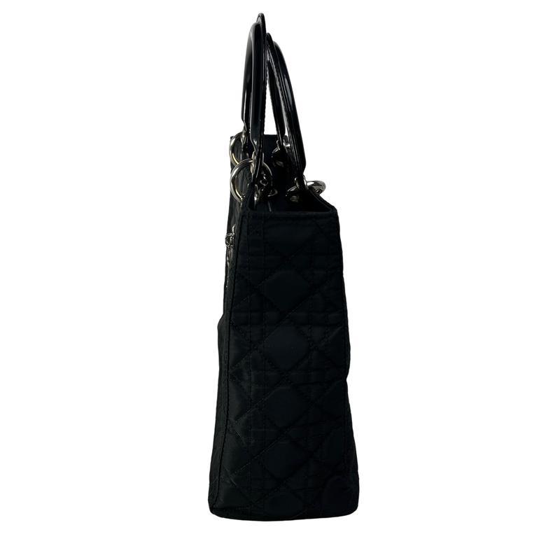 Dior カナージュ ナイロン ハンドバッグ ブラック A-12780の画像