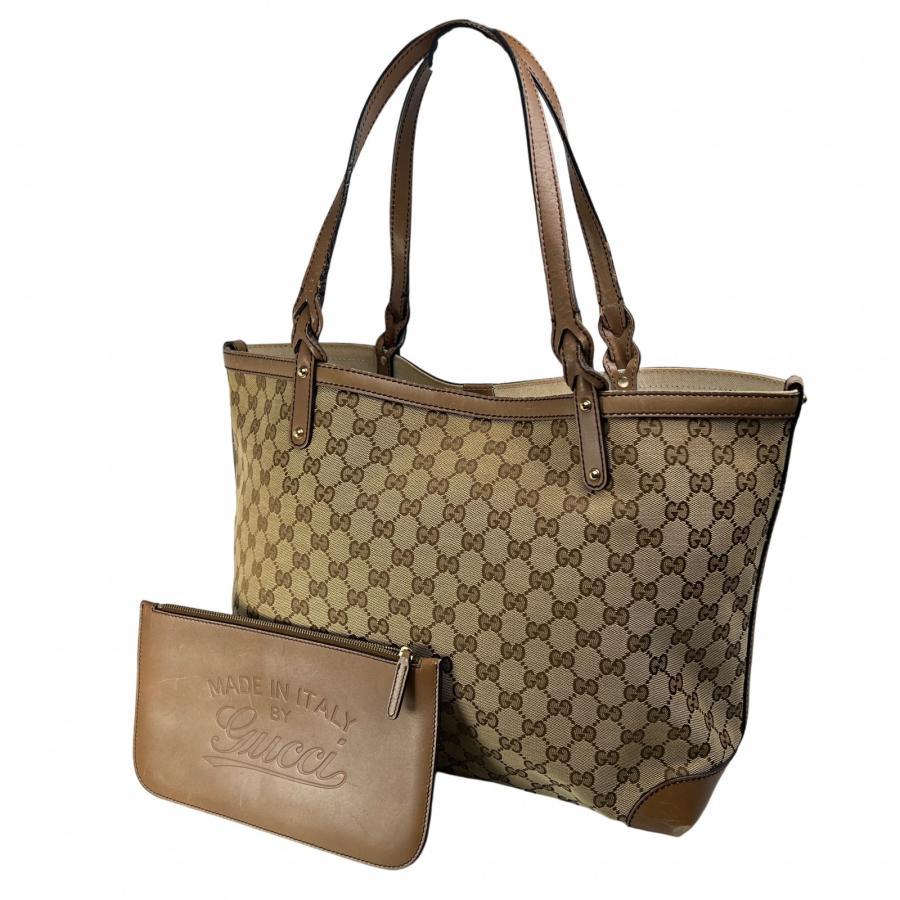 GUCCI グッチ GG柄 トートバッグ レザー ベージュ GUCCI（グッチ） 【最終処分SALE】GUCCI GG キャンバス トートバッグ