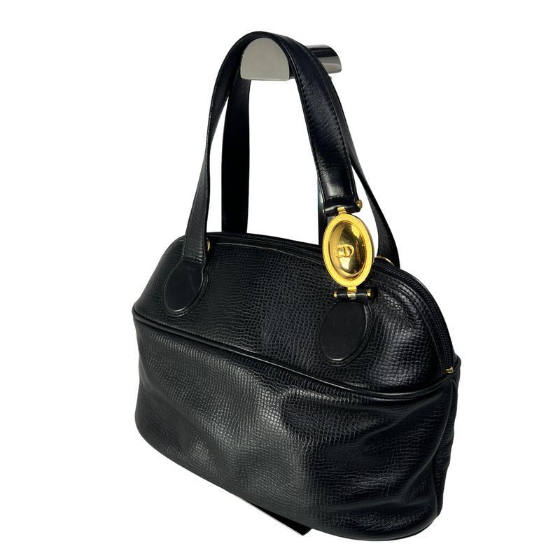 DIOR ディオール CD ロゴ 金具２WAY レザー ショルダーバッグ 黒 A-12894の画像