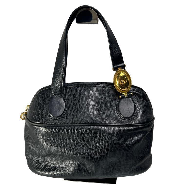 DIOR ディオール CD ロゴ 金具２WAY レザー ショルダーバッグ 黒 A-12894の画像