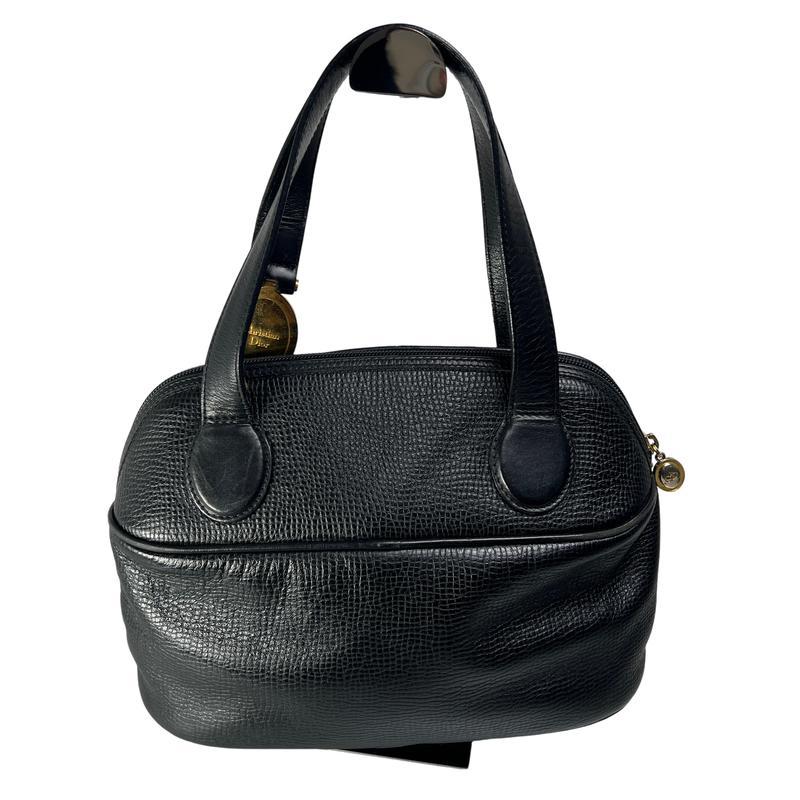 DIOR ディオール CD ロゴ 金具２WAY レザー ショルダーバッグ 黒 A-12894の画像