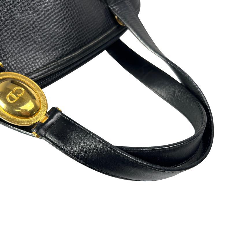 DIOR ディオール CD ロゴ 金具２WAY レザー ショルダーバッグ 黒 A-12894の画像