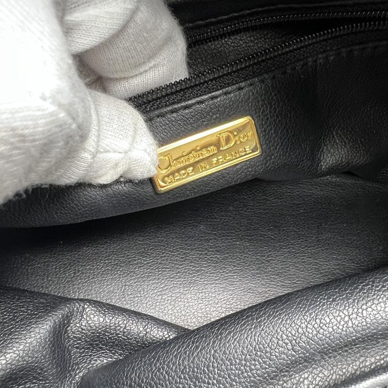 DIOR ディオール CD ロゴ 金具２WAY レザー ショルダーバッグ 黒 A-12894の画像