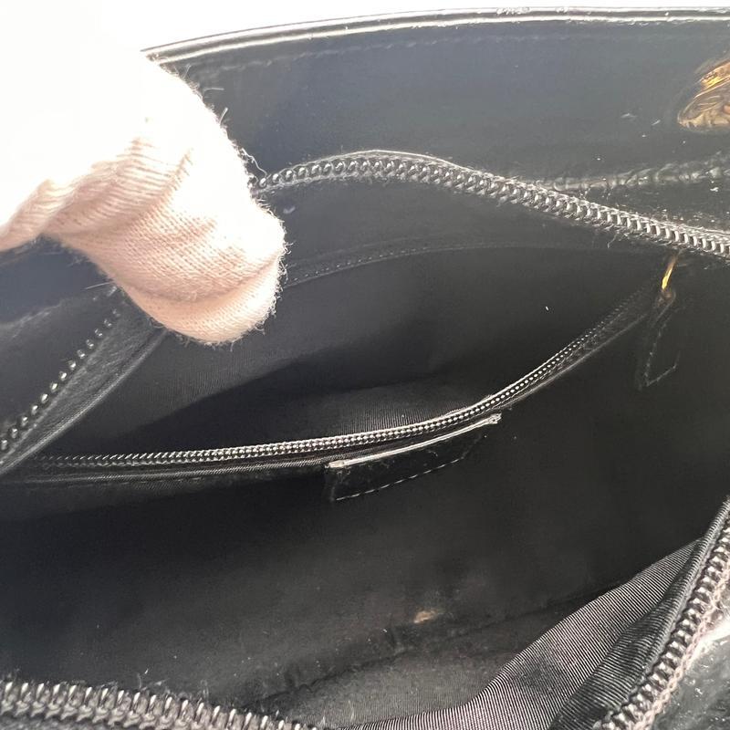 Dior カナージュ２WAY エナメル ハンドバッグ ブラック A-12986の画像