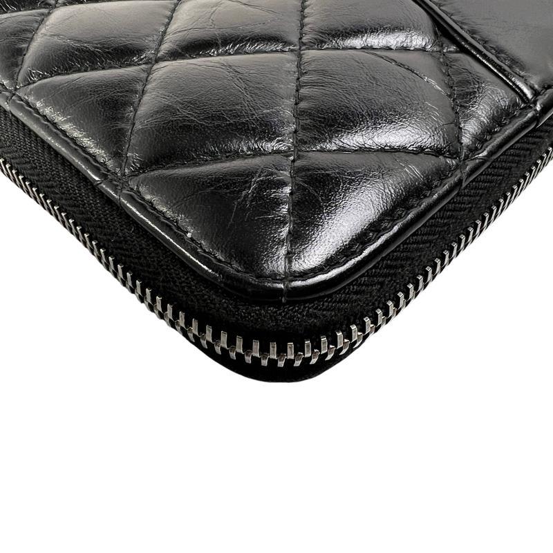 CHANEL シャネル ココマーク レザー 財布 黒 A-13053の画像